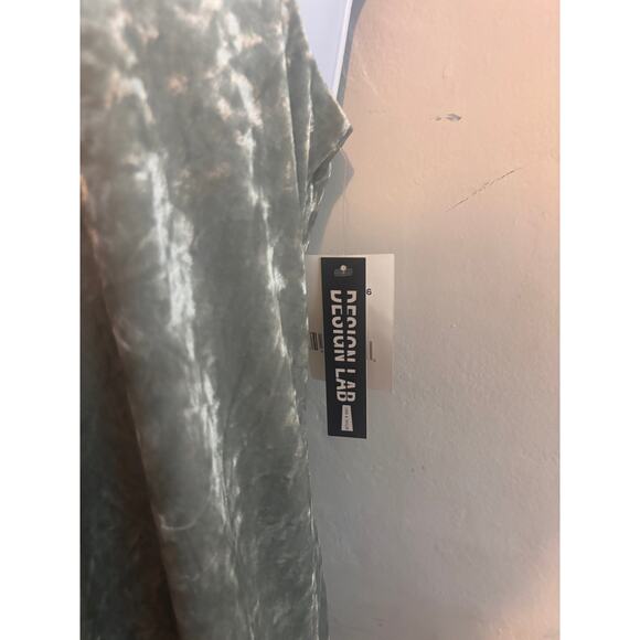 NWT Design Lab Lord & Taylor XS Sage Green Crushed Velvet Slip Dress Lined - Picture 10 of 10